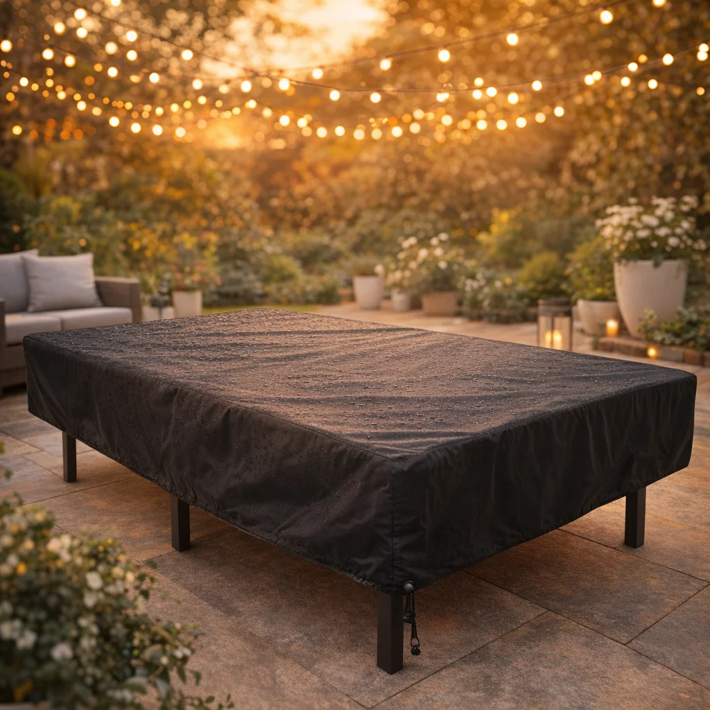 Ping pong table cover for backyard use keeping table protected and ready to play year-round
